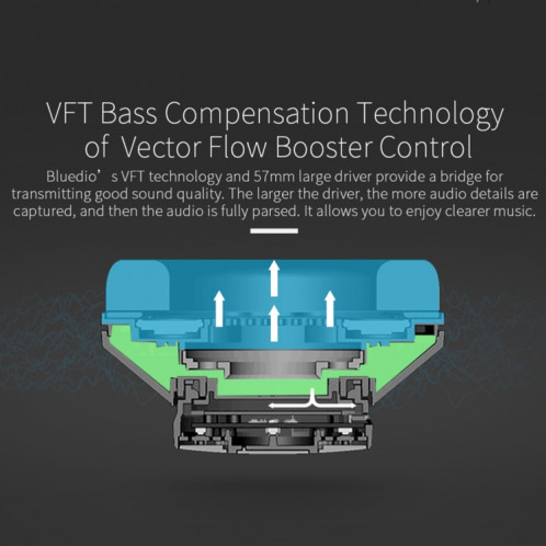 Casque Bluetooth Bluedio TMS Version 5.0 Le casque Bluetooth peut connecter des données cloud à l'application (noir) SB317B1208-016