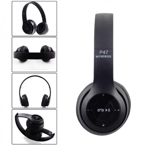 Casque Bluetooth sans fil pliable P47 avec prise audio 3,5 mm, prise en charge MP3 / FM / appel (vert) SH454G1545-010