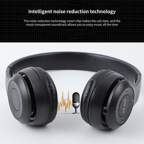 Casque Bluetooth sans fil pliable P47 avec prise audio 3,5 mm, prise en charge MP3 / FM / appel (vert) SH454G1545-010
