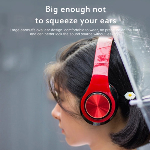 Casque d'écoute sans fil Bluetooth V5.0 B39 (rouge) SH614R1159-016