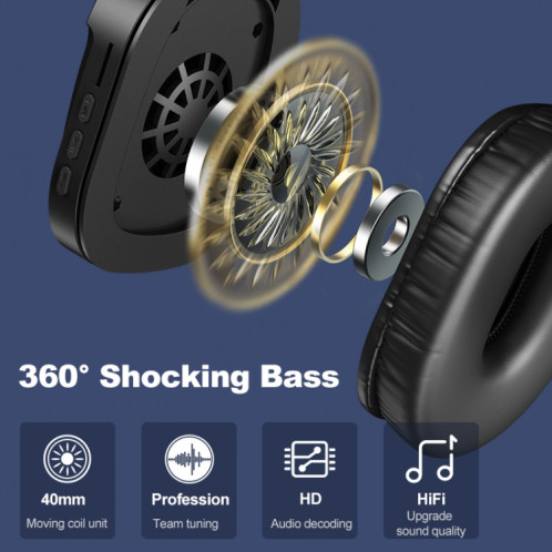 Remax RB-750HB Headphone Bluetooth V5.0 Bluetooth (Noir) SR771B867-08