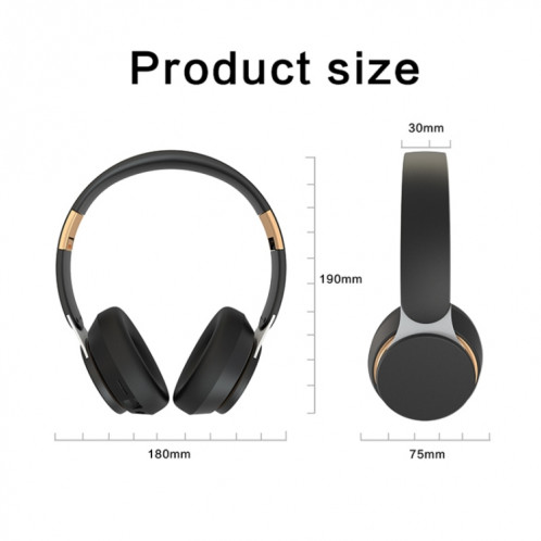07S Pliant Sports Computer Games Casque sans fil Bluetooth V5.0 avec micro (rouge) SH958R1276-014