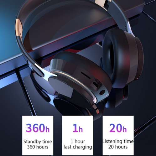 07S Pliant Sports Computer Games Casque sans fil Bluetooth V5.0 avec micro (blanc) SH958W1101-014