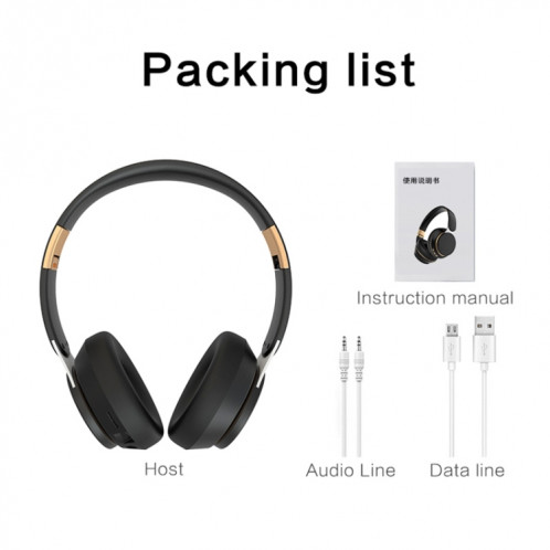 07S Pliant Sports Computer Games Casque sans fil Bluetooth V5.0 avec micro (blanc) SH958W1101-014