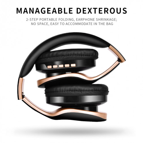 Casque sans fil Bluetooth 4.0 pliable SN-P18 avec micro, carte de soutien TF (noir) SH024B922-012