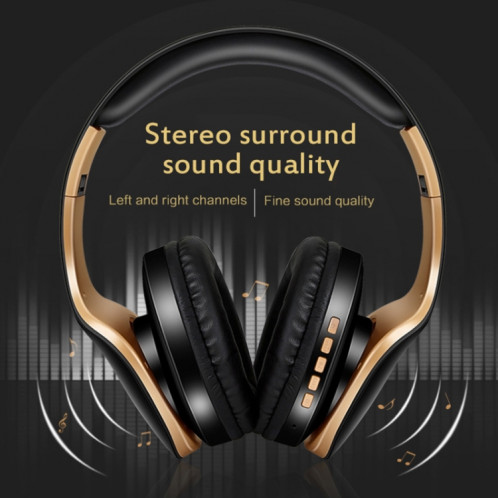 Casque sans fil Bluetooth 4.0 pliable SN-P18 avec micro, carte de soutien TF (noir) SH024B922-012