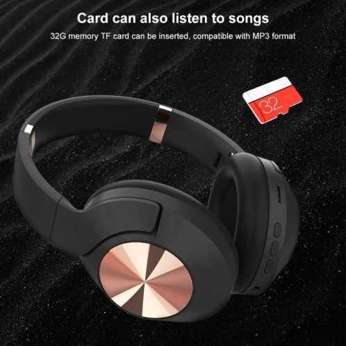 Casque Bluetooth pliable MUCRO L36 avec fente de carte SD et boîte de rangement (noir) SM099B123-07