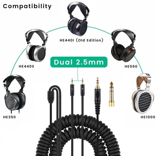 Câble audio pour casque ZS0228 pour HIFIMAN HE400i HE560 1000 (noir) SH158B525-06