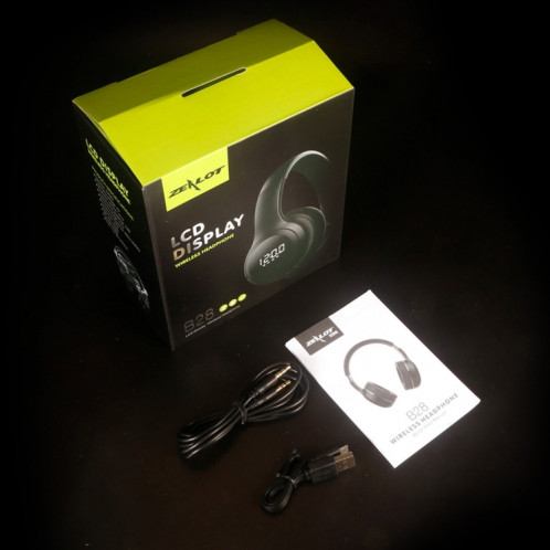 ZEALOT B28 Bandeau pliant Casque de musique stéréo Bluetooth avec écran (noir) SZ635B489-014