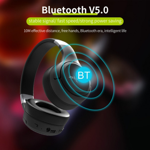 ZEALOT B28 Bandeau pliant Casque de musique stéréo Bluetooth avec écran (noir) SZ635B489-014