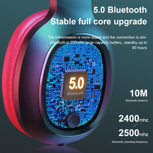 WK M8 Bluetooth 5.0 Fashion Design Music Casque Bluetooth, carte de soutien TF (rouge) SW612R303-010