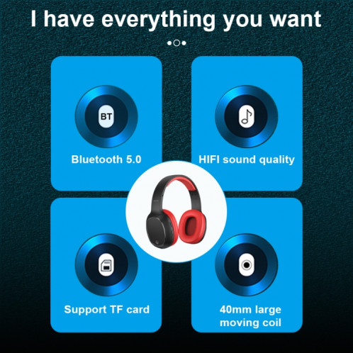 WK M8 Bluetooth 5.0 Fashion Design Music Casque Bluetooth, carte de soutien TF (rouge) SW612R303-010