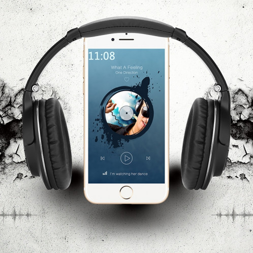 BTH-803 Casque d'écoute sans fil pliable Bluetooth V4.1 avec son stéréo (noir) SH605B1117-08