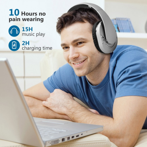 BTH-878 Casque d'écoute sans fil pliable Bluetooth V4.1 avec son stéréo (noir) SH606B1544-09