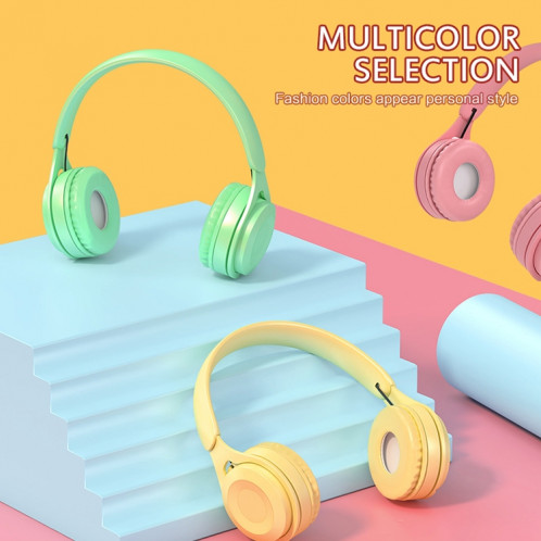 Casque Bluetooth Macaron de qualité sonore Y08 Hifi, prend en charge les appels et la carte TF et 3,5 mm AUX (vert) SH256G397-011