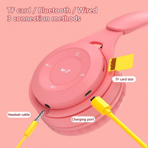 Casque Bluetooth Macaron de qualité sonore Y08 Hifi, prend en charge les appels et la carte TF et 3,5 mm AUX (vert) SH256G397-011