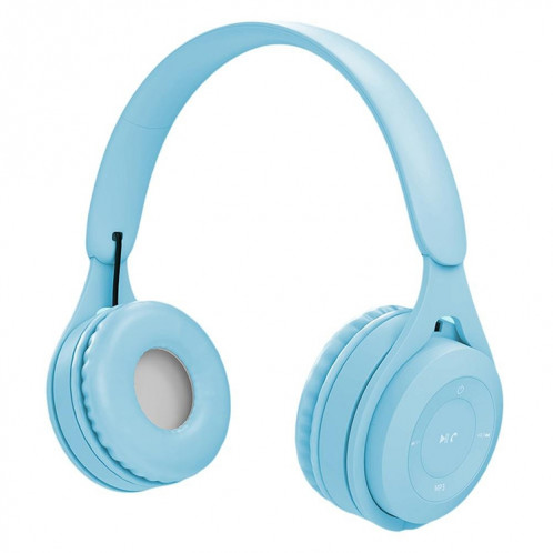 Casque Bluetooth Macaron de qualité sonore Y08 Hifi, prend en charge les appels et la carte TF et 3,5 mm AUX (bleu) SH256L1850-011
