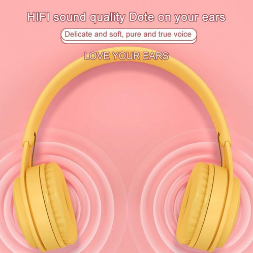 Casque Bluetooth Macaron de qualité sonore Y08 Hifi, prend en charge les appels et la carte TF et 3,5 mm AUX (bleu) SH256L1850-011