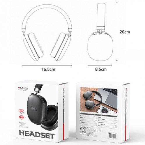 Casque Bluetooth à réduction de bruit Yesido EP05 SY78901455-011