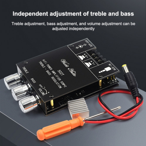 ZK-502T Bluetooth 5.0 50W x 2 Sans fil TPA3116D2 Stéréo HIFI Classe D Amplificateur d'amplificateur STEREO AUDIO AMP Amplificador SH85171690-07