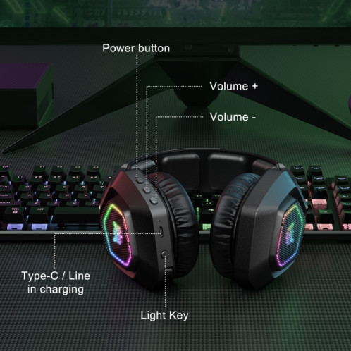 Casque Bluetooth sans fil ONIKUMA B100 Bluetooth 5.3 avec microphone (noir) SO598B1980-010