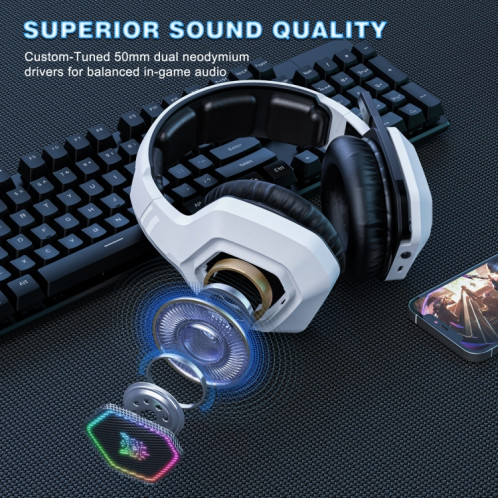 Casque Bluetooth sans fil ONIKUMA B100 Bluetooth 5.3 avec microphone (blanc) SO598W1301-010
