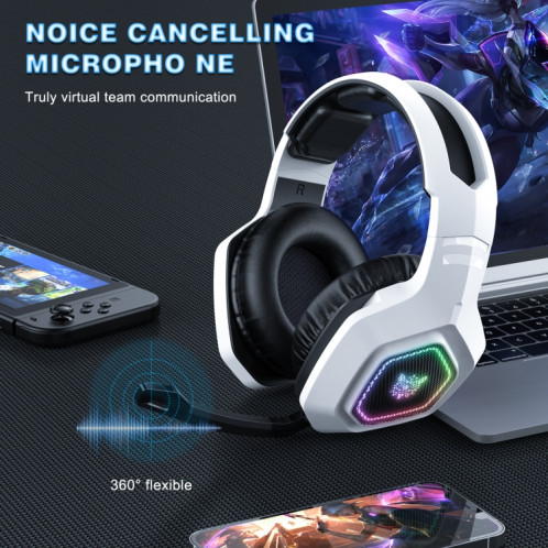 Casque Bluetooth sans fil ONIKUMA B100 Bluetooth 5.3 avec microphone (blanc) SO598W1301-010