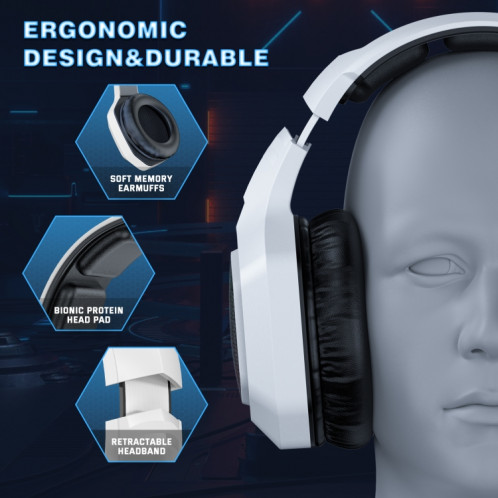 Casque Bluetooth sans fil ONIKUMA B100 Bluetooth 5.3 avec microphone (blanc) SO598W1301-010