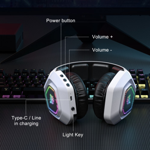 Casque Bluetooth sans fil ONIKUMA B100 Bluetooth 5.3 avec microphone (blanc) SO598W1301-010