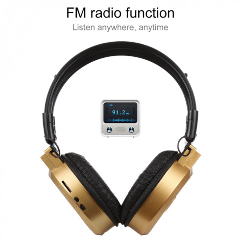 Casque d'écoute de sport sans fil HiFi stéréo pliable SH-S1 avec écran LCD pour afficher les informations de piste et la carte SD / TF, Pour les téléphones intelligents et iPad et ordinateur portable et ordinateur SH997J1545-09