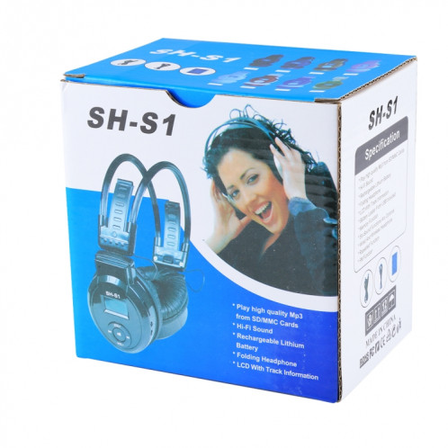 SH-S1 pliant Stéréo sans fil Sport Casque avec écran LCD pour afficher la plage de l'information et carte SD / TF, Pour téléphones intelligents et iPad et ordinateur portable et MP3 ou autres périphériques audio SH997R116-08