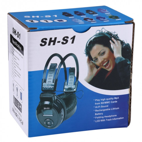 Casque d'écoute de sport sans fil HiFi stéréo pliable SH-S1 avec écran LCD pour afficher les informations de piste et la carte SD / TF, Pour les téléphones intelligents et iPad et ordinateur portable et ordinateur SH997S1925-08