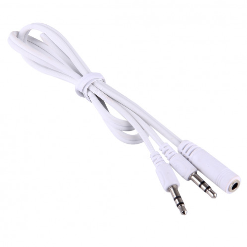 1M Hi-Fi AUX Audio Câble 3.5mm Double Mâle à Femelle Prise Jack Stéréo Fil Audio pour iPhone, iPad, Samsung, MP3, MP4, Carte Son, TV, Radio-enregistreur, Voiture Bluetooth Speacker, Ordinateur, etc (Blanc) S141611246-05