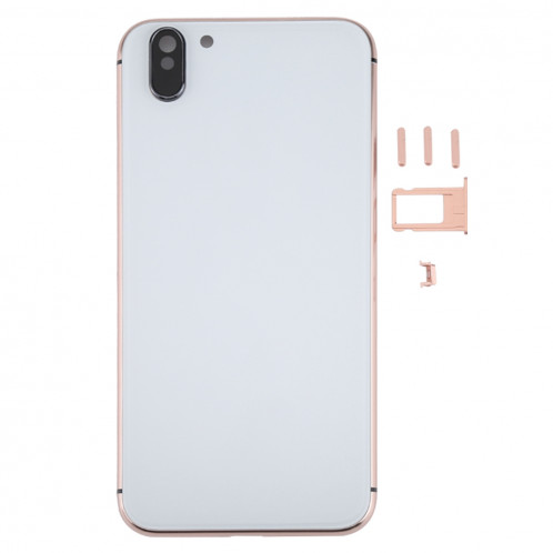 iPartsBuy 5 en 1 Housse de boîtier en métal avec apparence imitation de l'iPhone X pour iPhone 6, y compris la couverture arrière et le plateau de carte et le contrôle de volume Touche de clé et SI1JWL1857-08