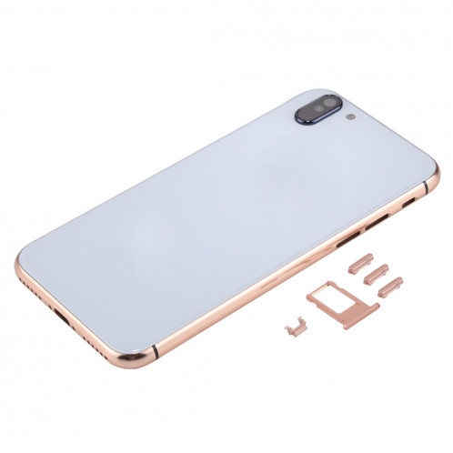 iPartsBuy 5 en 1 Housse de boîtier en métal avec apparence imitation de l'iPhone X pour iPhone 6, y compris la couverture arrière et le plateau de carte et le contrôle de volume Touche de clé et SI1JWL1857-08