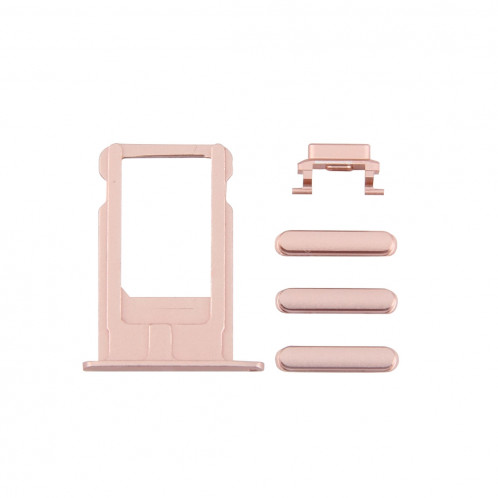 iPartsBuy 4 en 1 pour iPhone 6 Plus (porte-cartes + touche de contrôle du volume + bouton d'alimentation + touche de vibreur interrupteur muet) (or rose) SI12RG584-03