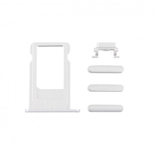 iPartsBuy 4 en 1 pour iPhone 6 Plus (plateau de carte + touche de contrôle du volume + bouton d'alimentation + touche de vibreur interrupteur muet) (argent) SI812S456-03