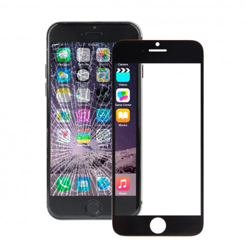 10 PCS iPartsAcheter pour iPhone 6 Plus lentille de verre extérieure de l'écran avant (noir) S178BT581-07