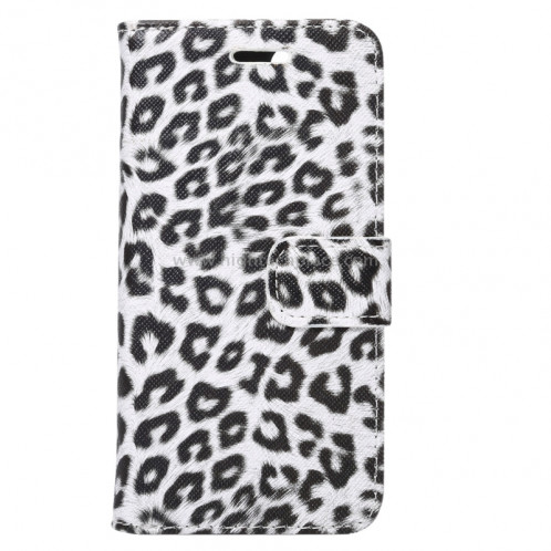 Pour iPhone 8 & 7 Leopard Pattern Etui à Rabat Horizontal en Cuir avec Support & Slots & Portefeuille (Blanc) SP110W1584-08