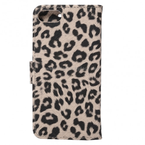 Pour iPhone 8 et 7 Leopard Motif Horizontal Etui en cuir à rabat avec porte-cartes et fentes pour cartes et porte-monnaie (Jaune) SP110Y1650-08