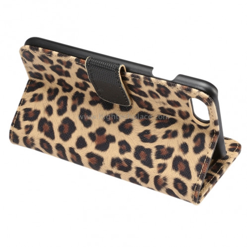 Pour iPhone 8 et 7 Leopard Motif Horizontal Flip étui en cuir avec support et fentes de cartes et porte-monnaie (Brun) SP110Z637-08