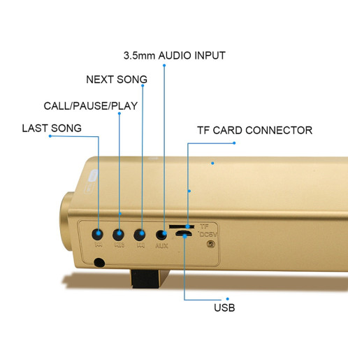 Soundbar LP-08 (CE0150) Lecteur MP3 USB 2.1CH Bluetooth Sound Bar Speaker (sans fil) SH114J151-06
