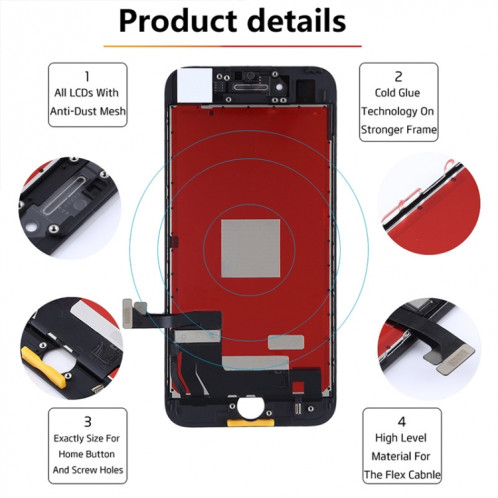 Écran LCD d'origine et numériseur complet pour iPhone 7 (noir) SH314B1239-015