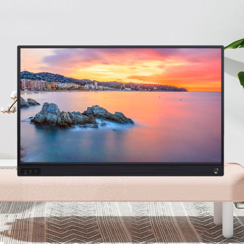 15,6 pouces 1080P 178 degrés grand angle HD périphérique d'affichage portable pour ordinateur de bureau / console de jeu / écran simultané / PS4 / PS3 / XBox, avec mini HDMI et micro USB et 2 interfaces USB-C / SH038449-012