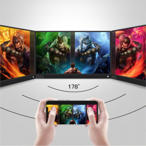 15,6 pouces 1080P 178 degrés grand angle HD périphérique d'affichage portable pour ordinateur de bureau / console de jeu / écran simultané / PS4 / PS3 / XBox, avec mini HDMI et micro USB et 2 interfaces USB-C / SH038449-012