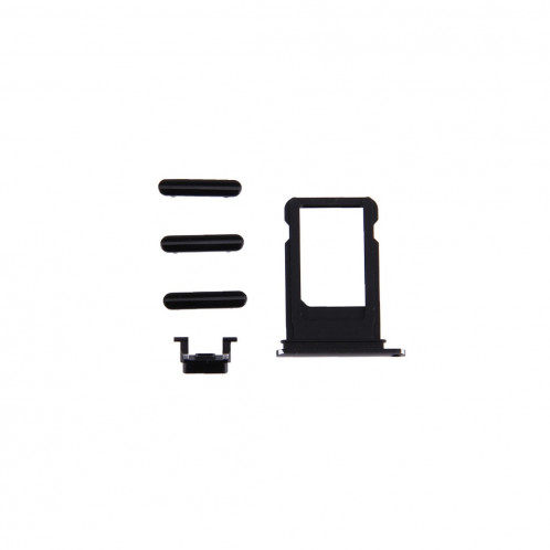 iPartsBuy pour iPhone 7 plateau de carte + touche de contrôle du volume + bouton d'alimentation + touche de vibreur interrupteur muet (noir) SI520B356-04
