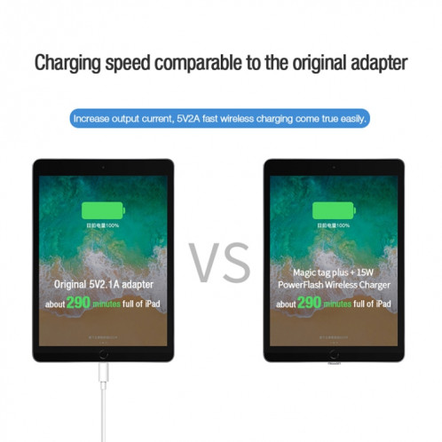 NILLKIN NKR01 pour iPad 9,7 / 10,2 pouces et iPad Air 10,5 pouces et iPad Pro 10,5 pouces de long Magic Tag Plus QI récepteur de charge sans fil standard avec port 8 broches SN05331389-016