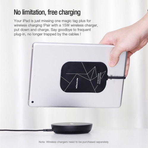 NILLKIN NKR01 pour iPad 9,7 / 10,2 pouces et iPad Air 10,5 pouces et iPad Pro 10,5 pouces de long Magic Tag Plus QI récepteur de charge sans fil standard avec port 8 broches SN05331389-016