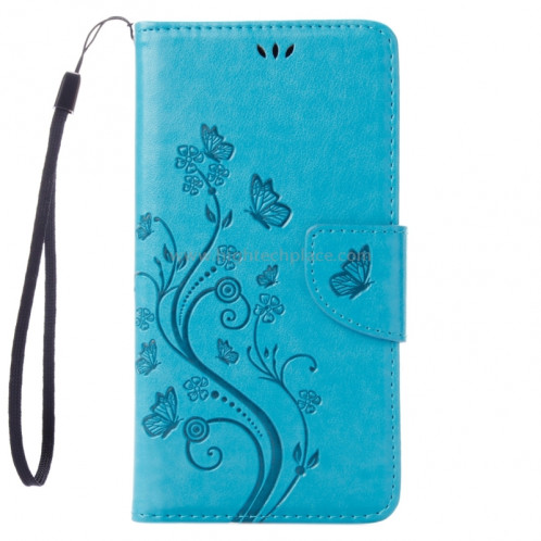 Pour iPhone 8 & 7 Pressed Flowers Etui à rabat horizontal en cuir avec porte-cartes et fentes pour cartes (bleu) SP222L2-09