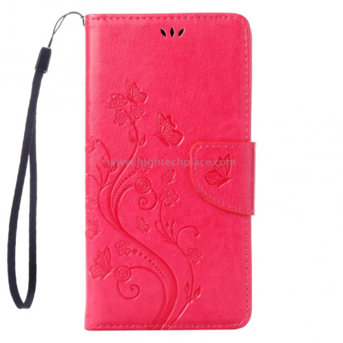 Pour iPhone 8 & 7 Pressed Flowers Etui à Rabat Horizontal en Cuir avec Porte-cartes et Slots & Porte-cartes (Magenta) SP222M9-09